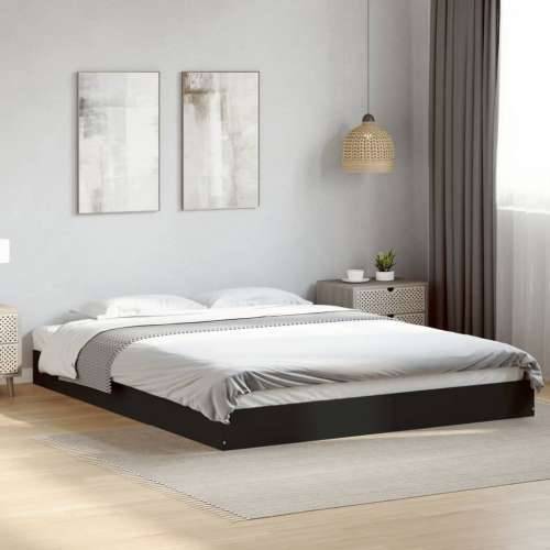 Okvir za krevet crni 150x200 cm konstruirano drvo - Crna 150 x 200 cm 17 cm Cijena