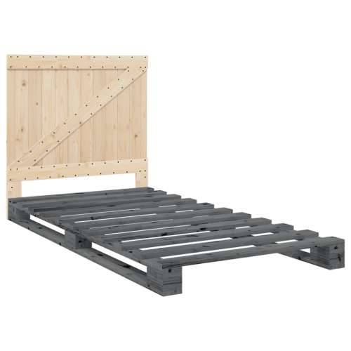 Okvir za krevet s uzglavljem sivi 100x200 cm masivna borovina - Siva 100 x 200 cm Ne with triangle headboard Cijena