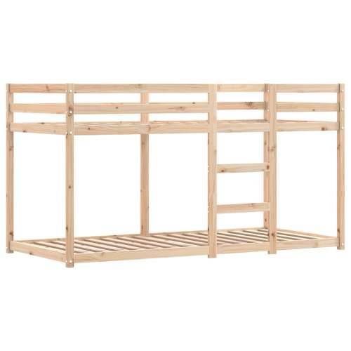 Krevet na kat sa zavjesama bijelo-crni 90 x 190 cm od borovine - Crna 90 x 190 cm Cijena