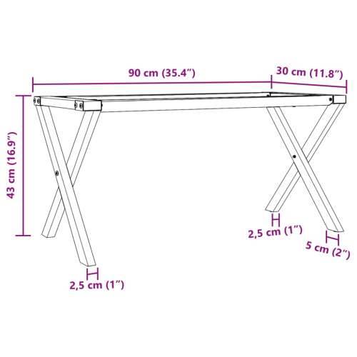 Noge za stolić za kavu s X-oblikom 90x30x43 cm čelik Cijena