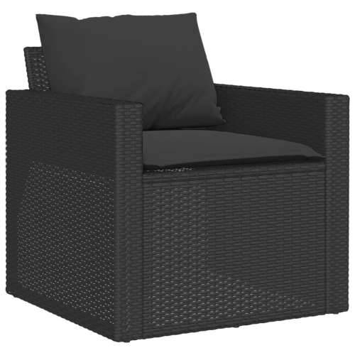 Vrtna garnitura - 4-dijelni set vrtnih sofa od poliratana s jastucima crni - Crno-bijelo 1 Cijena