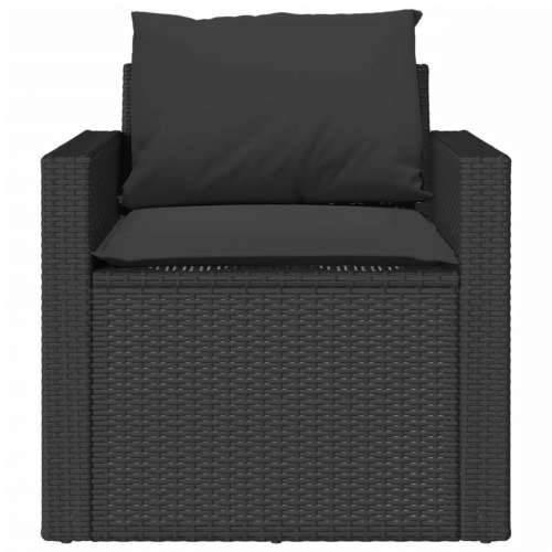 Vrtna garnitura - 4-dijelni set vrtnih sofa od poliratana s jastucima crni - Crno-bijelo 1 Cijena