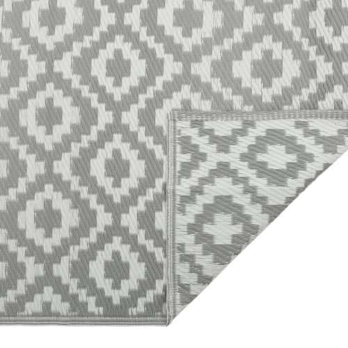 Vanjski tepih ARAKIL sivi 190x290 cm PP - Bijela i svijetlo siva 190 x 290 cm 1 Cijena