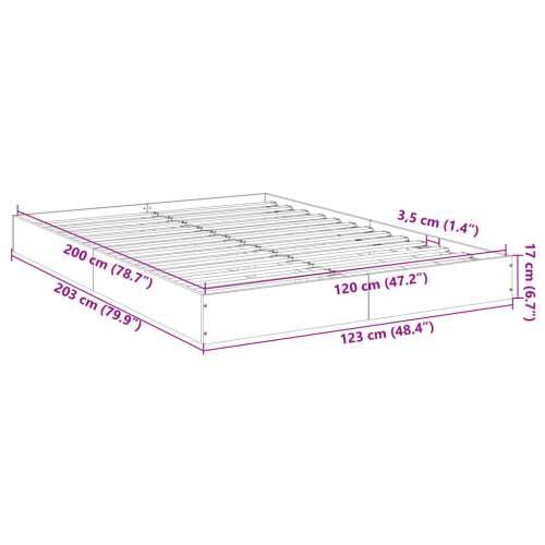 Okvir za krevet bijeli 120 x 200 cm konstruirano drvo Bijela 120 x 200 cm 17 cm Cijena