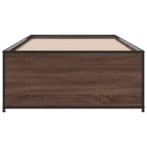 Okvir za krevet smeđi hrast 90x200 cm konstruirano drvo i metal - Smeđi hrast 90 x 200 cm Cijena