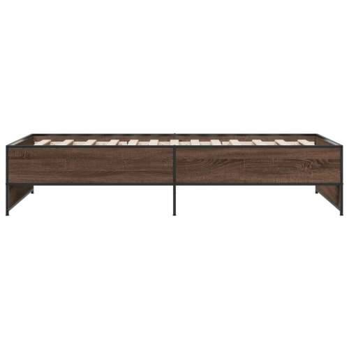 Okvir za krevet smeđi hrast 90x200 cm konstruirano drvo i metal - Smeđi hrast 90 x 200 cm Cijena