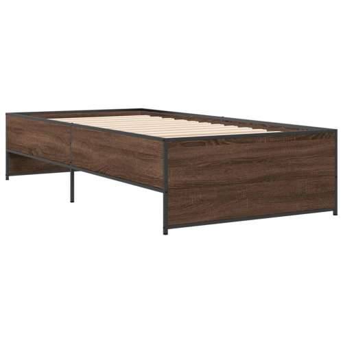 Okvir za krevet smeđi hrast 90x200 cm konstruirano drvo i metal - Smeđi hrast 90 x 200 cm Cijena