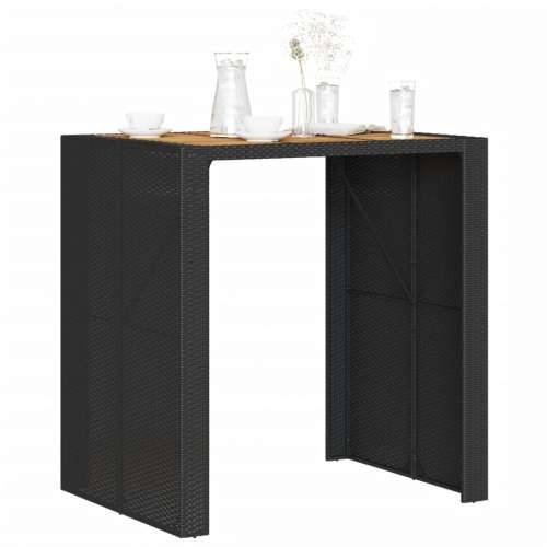 Vrtni barski stol s drvenom pločom crni 105x80x110 cm poliratan - Crna 105 x 80 x 110 cm 1 Cijena