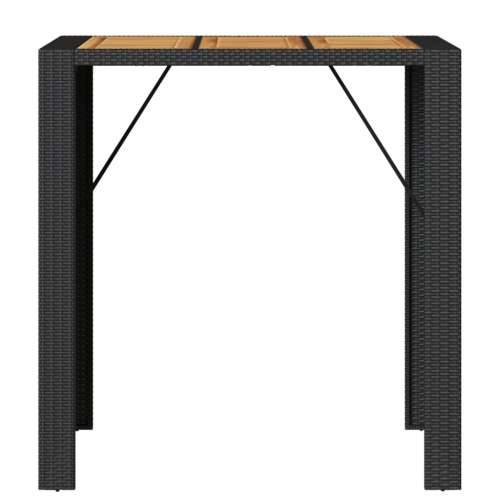 Vrtni barski stol s drvenom pločom crni 105x80x110 cm poliratan - Crna 105 x 80 x 110 cm 1 Cijena