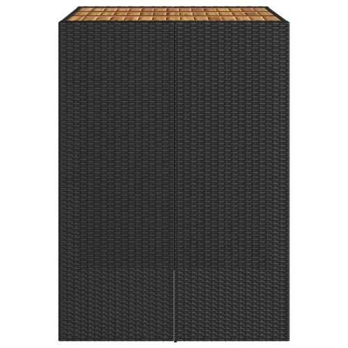 Vrtni barski stol s drvenom pločom crni 105x80x110 cm poliratan - Crna 105 x 80 x 110 cm 1 Cijena