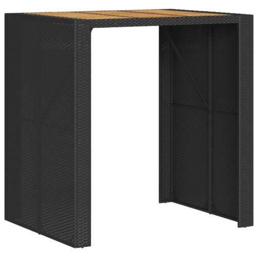 Vrtni barski stol s drvenom pločom crni 105x80x110 cm poliratan - Crna 105 x 80 x 110 cm 1 Cijena