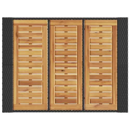 Vrtni barski stol s drvenom pločom crni 105x80x110 cm poliratan - Crna 105 x 80 x 110 cm 1 Cijena
