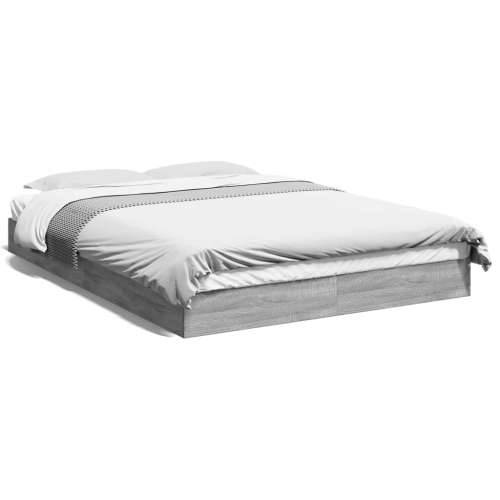 Okvir za krevet boja hrasta 120 x 200 cm od konstruiranog drva - Sivi hrast sonoma 120 x 200 cm 17 cm Cijena