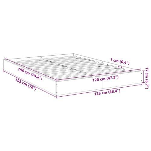 Okvir za krevet crni 120x190 cm konstruirano drvo - Crna 120 x 190 cm 17 cm Cijena