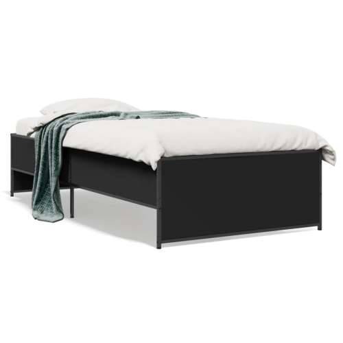 Okvir kreveta crni 90 x 200 cm konstruirano drvo i metal - Crna 90 x 200 cm Cijena