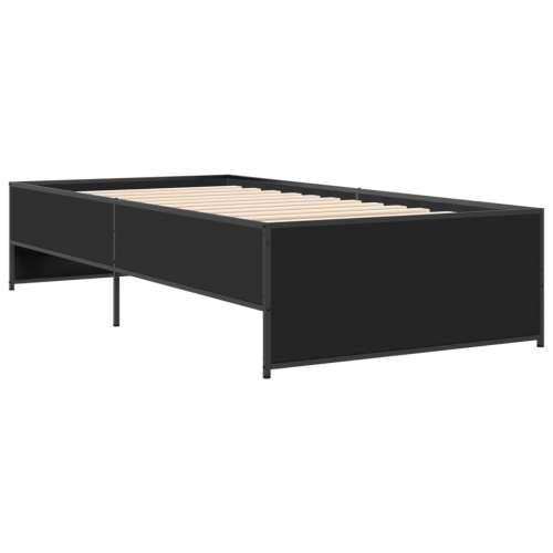 Okvir kreveta crni 90 x 200 cm konstruirano drvo i metal - Crna 90 x 200 cm Cijena