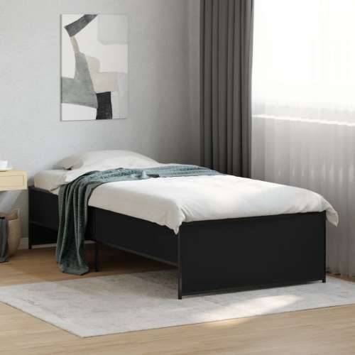Okvir kreveta crni 90 x 200 cm konstruirano drvo i metal - Crna 90 x 200 cm Cijena