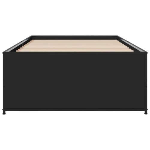 Okvir kreveta crni 90 x 200 cm konstruirano drvo i metal - Crna 90 x 200 cm Cijena