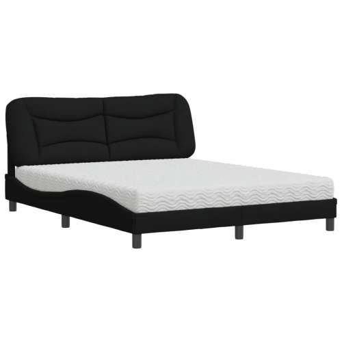 Krevet s madracem crni 160x200 cm od tkanine - Crna 160 x 200 cm Cijena