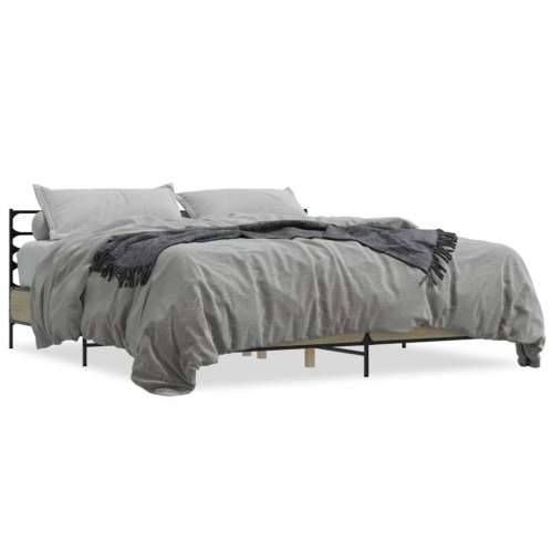 Okvir za krevet boja hrasta 180x200cm konstruirano drvo i metal - sonoma hrast 180 x 200 cm Cijena
