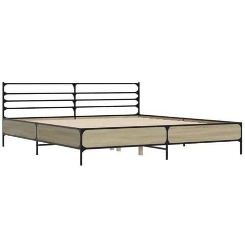 Okvir za krevet boja hrasta 180x200cm konstruirano drvo i metal - sonoma hrast 180 x 200 cm Cijena