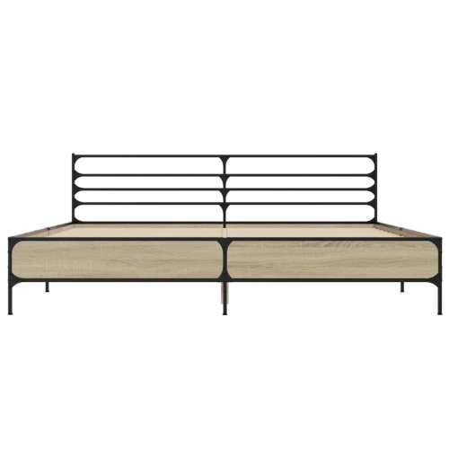 Okvir za krevet boja hrasta 180x200cm konstruirano drvo i metal - sonoma hrast 180 x 200 cm Cijena