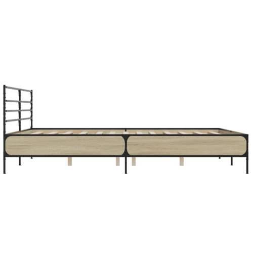 Okvir za krevet boja hrasta 180x200cm konstruirano drvo i metal - sonoma hrast 180 x 200 cm Cijena