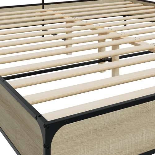 Okvir za krevet boja hrasta 180x200cm konstruirano drvo i metal - sonoma hrast 180 x 200 cm Cijena