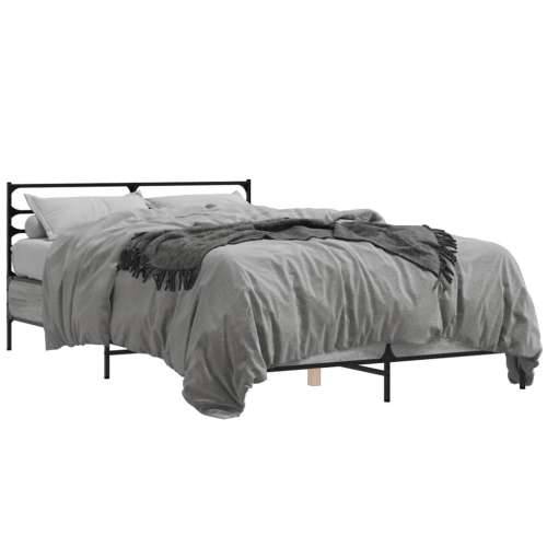 Okvir za krevet boja hrasta 120x190cm konstruirano drvo i metal - Sivi hrast sonoma 120 x 190 cm Cijena