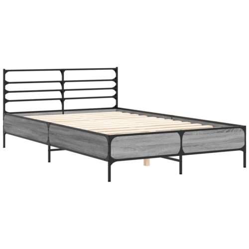 Okvir za krevet boja hrasta 120x190cm konstruirano drvo i metal - Sivi hrast sonoma 120 x 190 cm Cijena