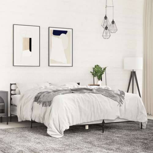 Okvir za krevet boja hrasta 120x190cm konstruirano drvo i metal - Sivi hrast sonoma 120 x 190 cm Cijena