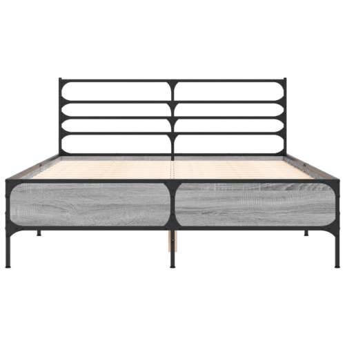 Okvir za krevet boja hrasta 120x190cm konstruirano drvo i metal - Sivi hrast sonoma 120 x 190 cm Cijena