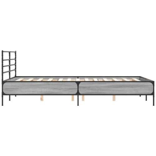 Okvir za krevet boja hrasta 120x190cm konstruirano drvo i metal - Sivi hrast sonoma 120 x 190 cm Cijena