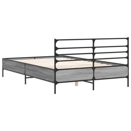 Okvir za krevet boja hrasta 120x190cm konstruirano drvo i metal - Sivi hrast sonoma 120 x 190 cm Cijena