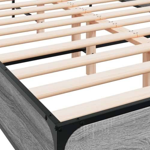 Okvir za krevet boja hrasta 120x190cm konstruirano drvo i metal - Sivi hrast sonoma 120 x 190 cm Cijena