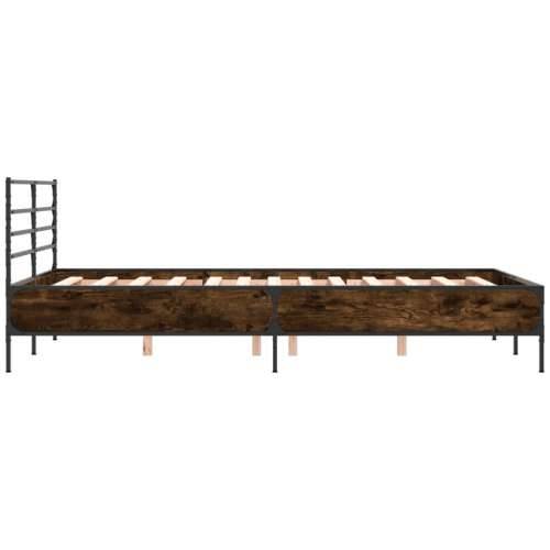 Okvir kreveta boja hrasta 140x190 cm konstruirano drvo i metal - Dimljeni hrast 140 x 190 cm Cijena