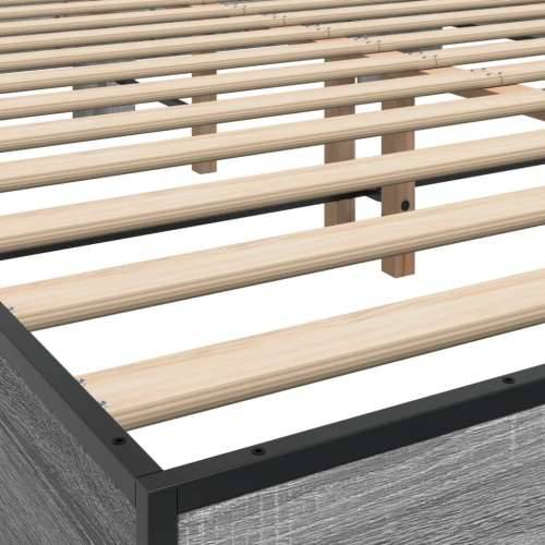 Okvir za krevet boja hrasta 150x200cm konstruirano drvo i metal - Sivi hrast sonoma 150 x 200 cm Cijena