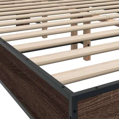 Okvir za krevet smeđi hrast 140x190cm konstruirano drvo i metal - Smeđi hrast 140 x 190 cm Cijena