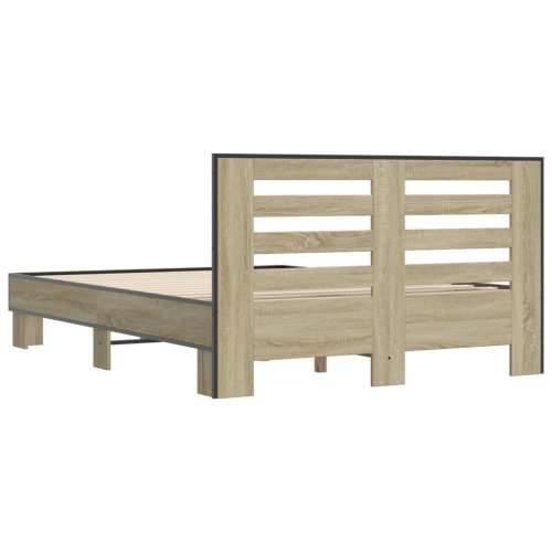 Okvir za krevet boja hrasta 135x190cm konstruirano drvo i metal - sonoma hrast 135 x 190 cm Cijena