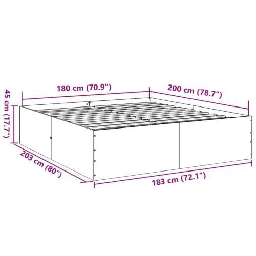 Okvir za krevet bijeli 180 x 200 cm konstruirano drvo - Bijela 180 x 200 cm 45 cm Cijena