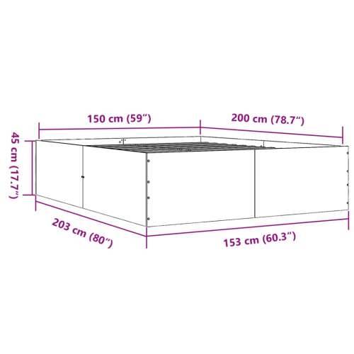 Okvir za krevet bijeli 150x200 cm konstruirano drvo - Bijela 150 x 200 cm 45 cm Cijena