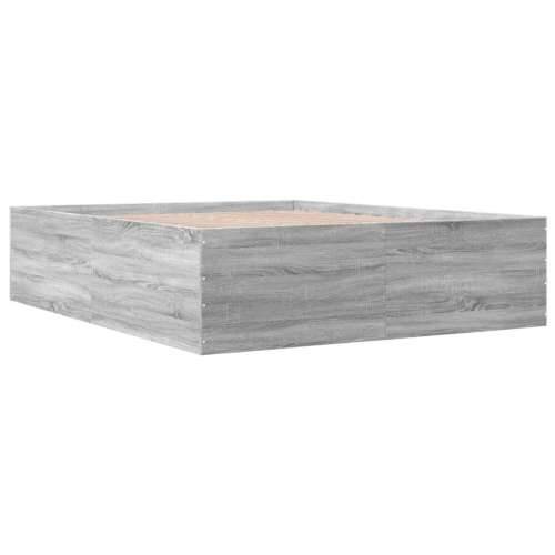 Okvir za krevet boja hrasta 150x200 cm od konstruiranog drva - Sivi hrast sonoma 150 x 200 cm 45 cm Cijena