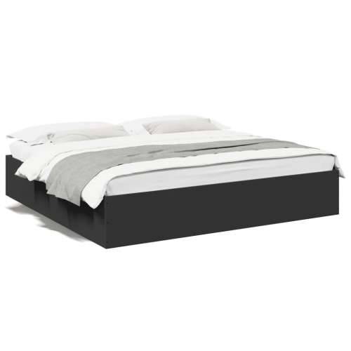 Okvir za krevet crni 180 x 200 cm konstruirano drvo - Crna 180 x 200 cm 35 cm Cijena