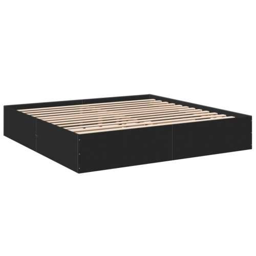 Okvir za krevet crni 180 x 200 cm konstruirano drvo - Crna 180 x 200 cm 35 cm Cijena