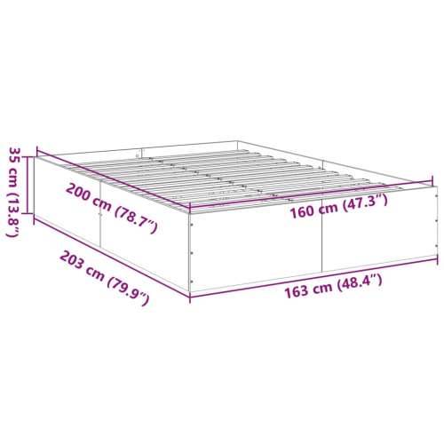 Okvir za krevet crni 160x200 cm konstruirano drvo - Crna 160 x 200 cm 35 cm Cijena