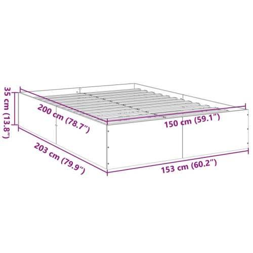 Okvir za krevet crni 150x200 cm konstruirano drvo - Crna 150 x 200 cm 35 cm Cijena