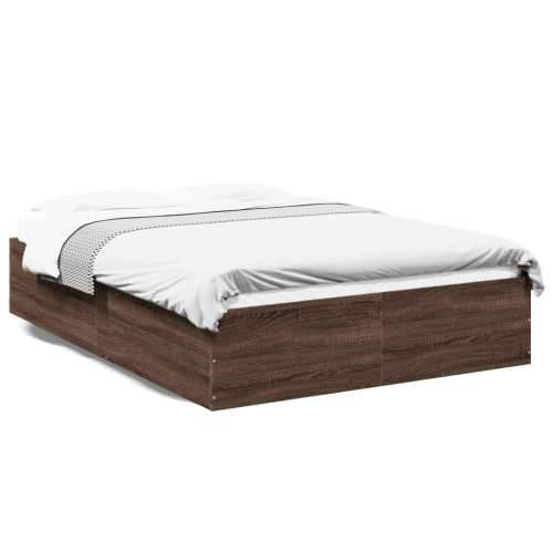 Okvir za krevet smeđi hrast 135x190 cm konstruirano drvo - Smeđi hrast 135 x 190 cm 35 cm Cijena