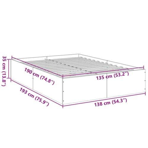 Okvir za krevet smeđi hrast 135x190 cm konstruirano drvo - Smeđi hrast 135 x 190 cm 35 cm Cijena