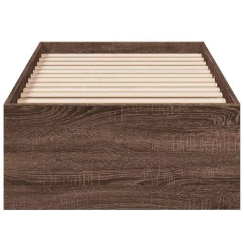 Okvir za krevet smeđi hrast 90 x 200 cm od konstruiranog drva - Smeđi hrast 90 x 200 cm 35 cm Cijena