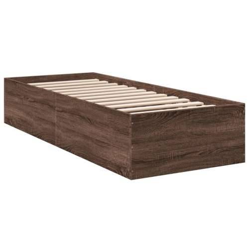Okvir za krevet smeđi hrast 90 x 200 cm od konstruiranog drva - Smeđi hrast 90 x 200 cm 35 cm Cijena